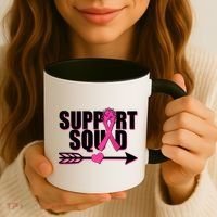 Support Squad Breast Cancer Awareness Pink Ribbon Coffee Mug thumb 3