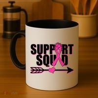 Support Squad Breast Cancer Awareness Pink Ribbon Coffee Mug thumb 4