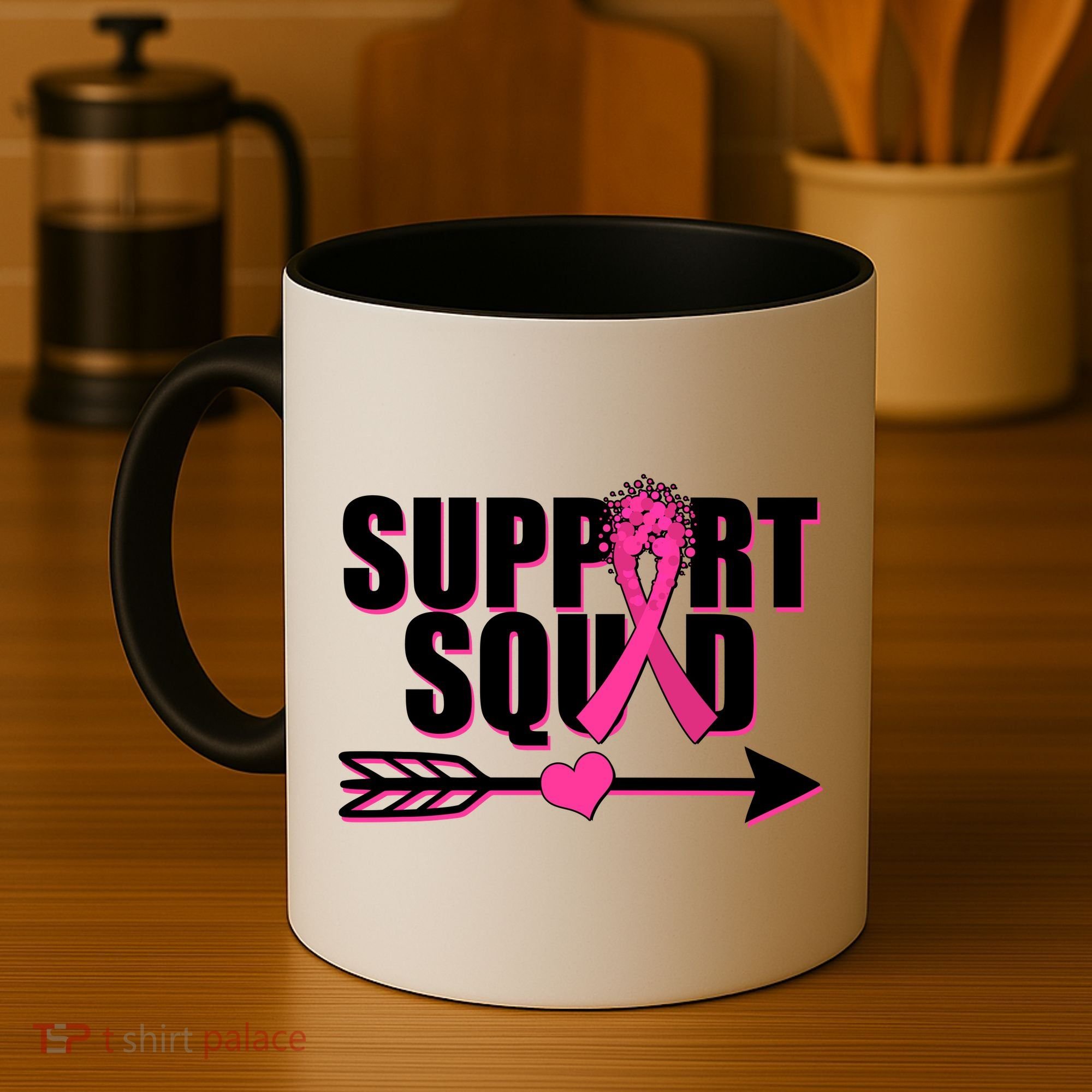 Support Squad Breast Cancer Awareness Pink Ribbon Coffee Mug