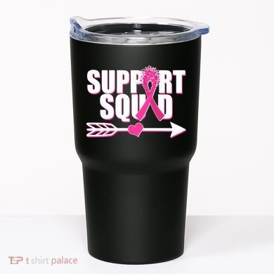 Support Squad Breast Cancer Awareness Pink Ribbon Tumbler