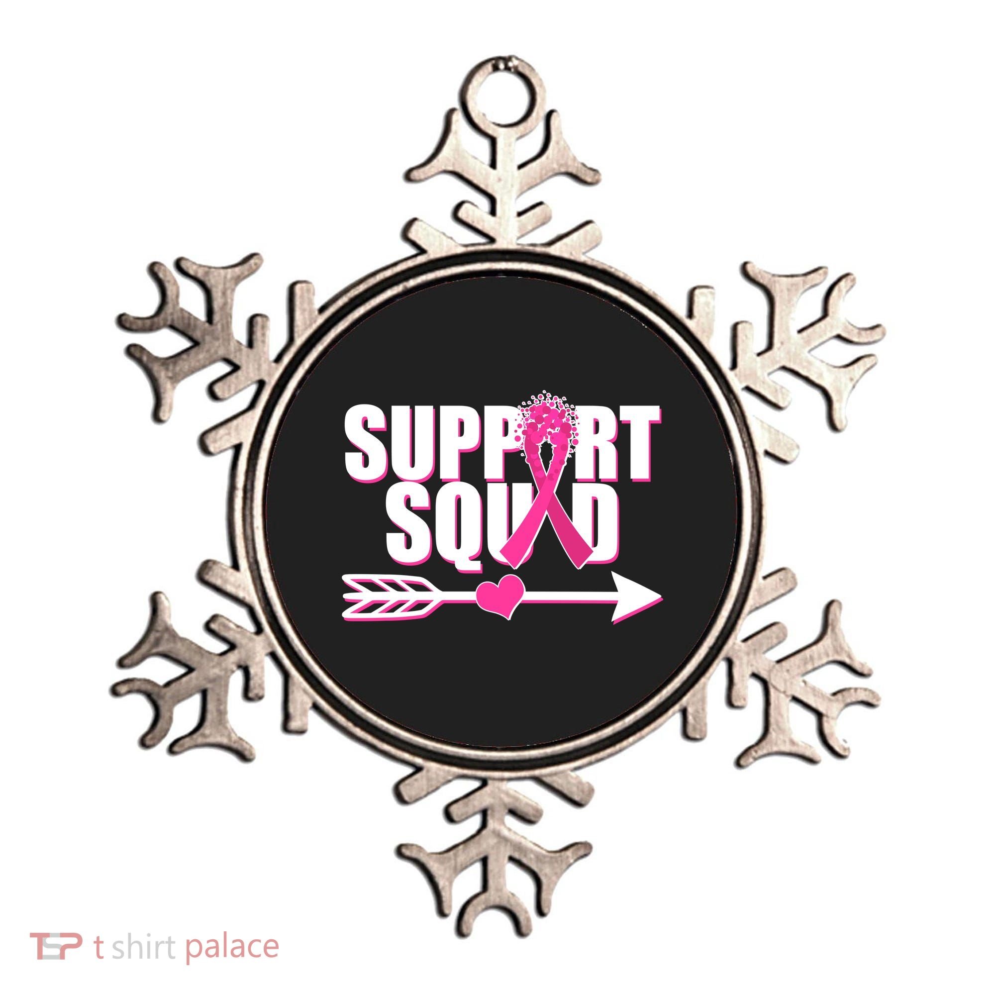 Support Squad Breast Cancer Awareness Pink Ribbon Ornament