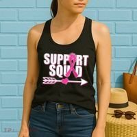 Support Squad Breast Cancer Awareness Pink Ribbon Women's Tank Top thumb 2