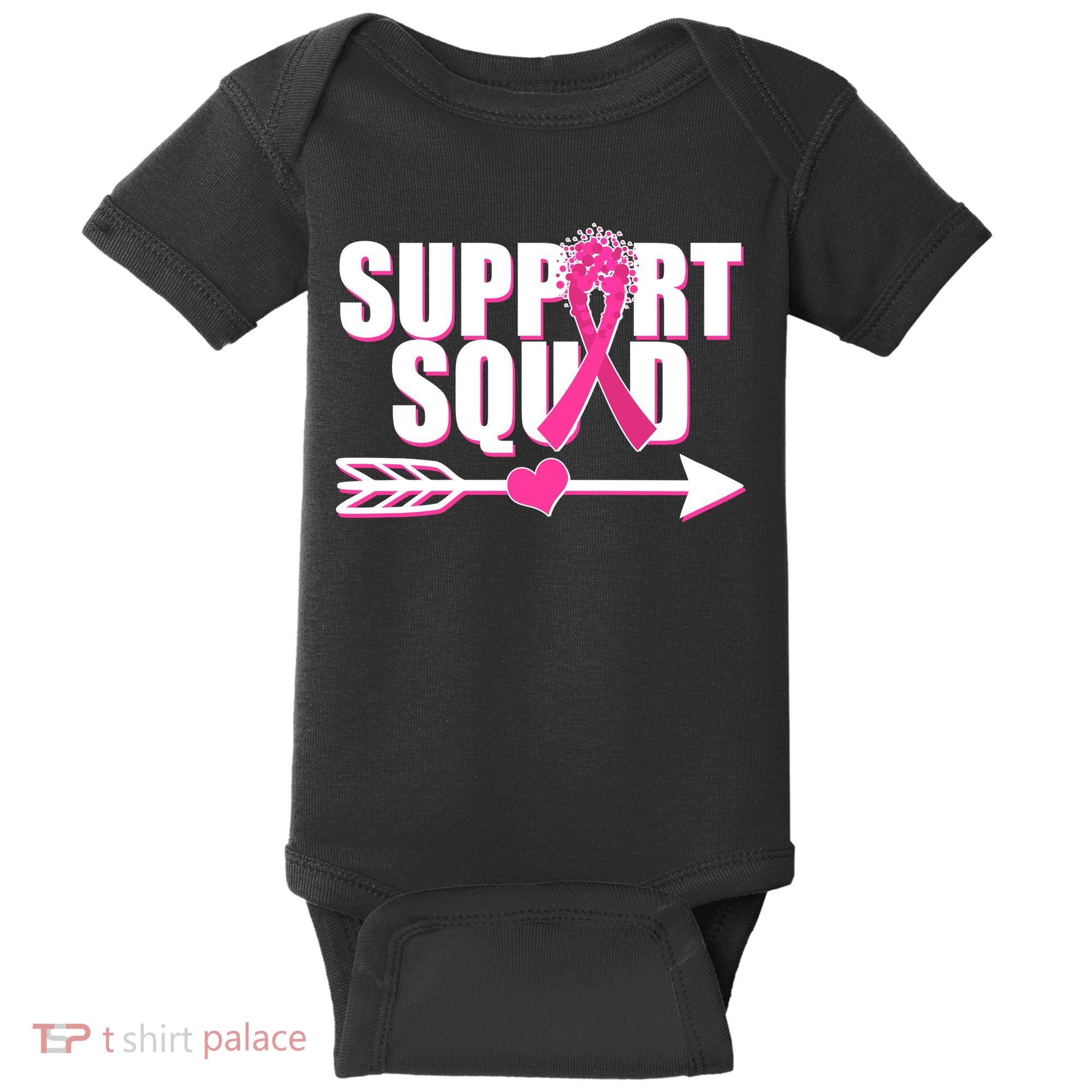Support Squad Breast Cancer Awareness Pink Ribbon Baby Bodysuit