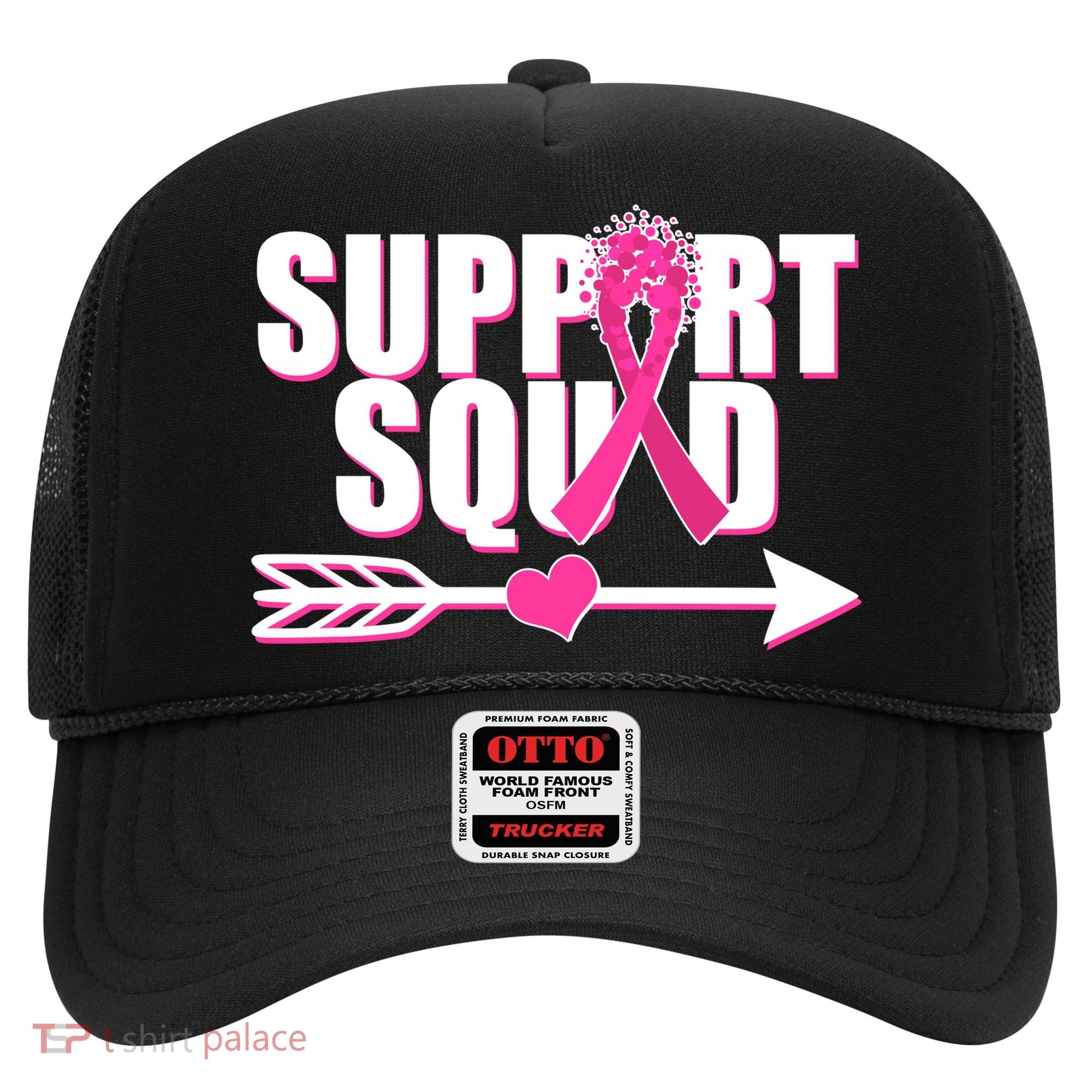 Support Squad Breast Cancer Awareness Pink Ribbon Hat