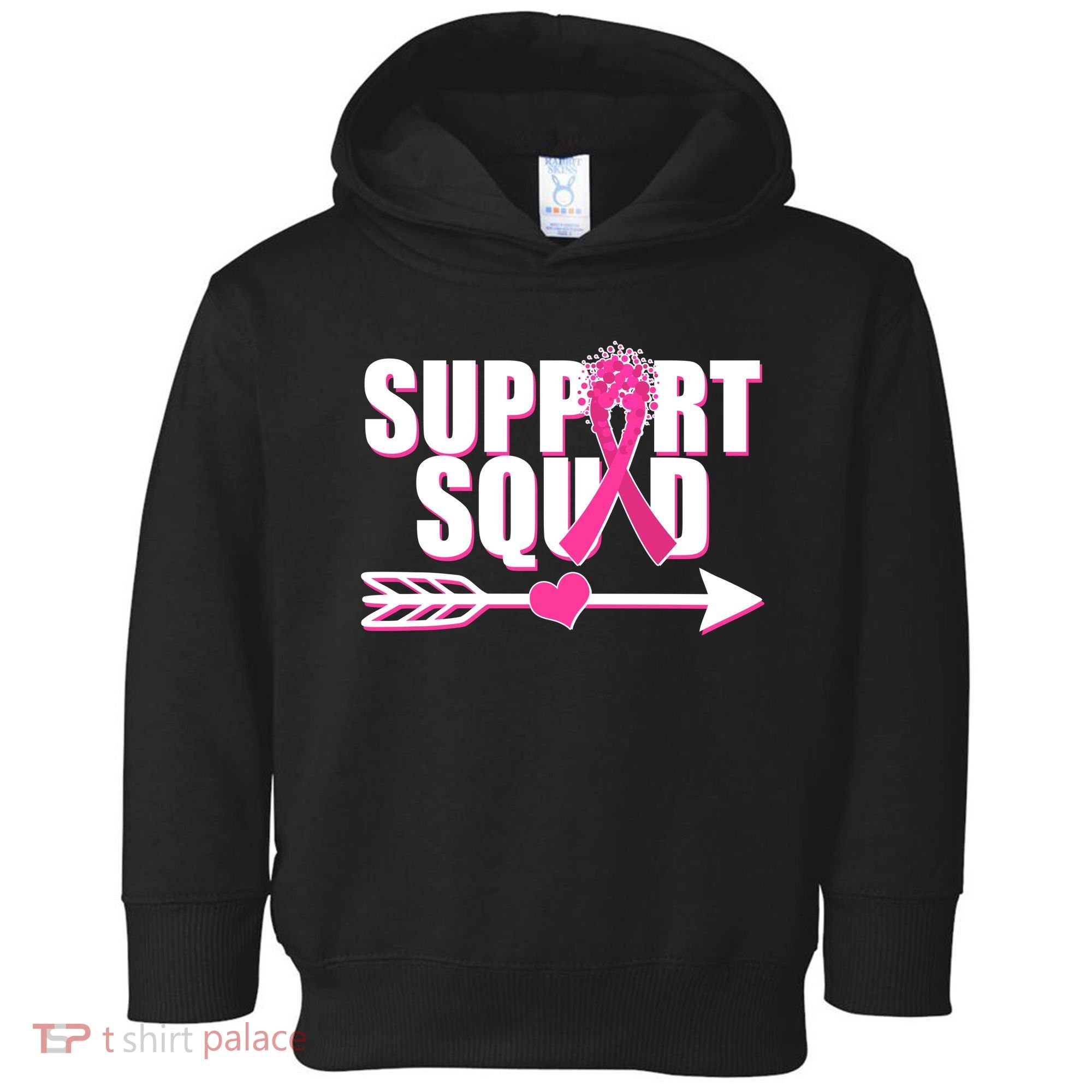 Support Squad Breast Cancer Awareness Pink Ribbon Toddler Hoodie