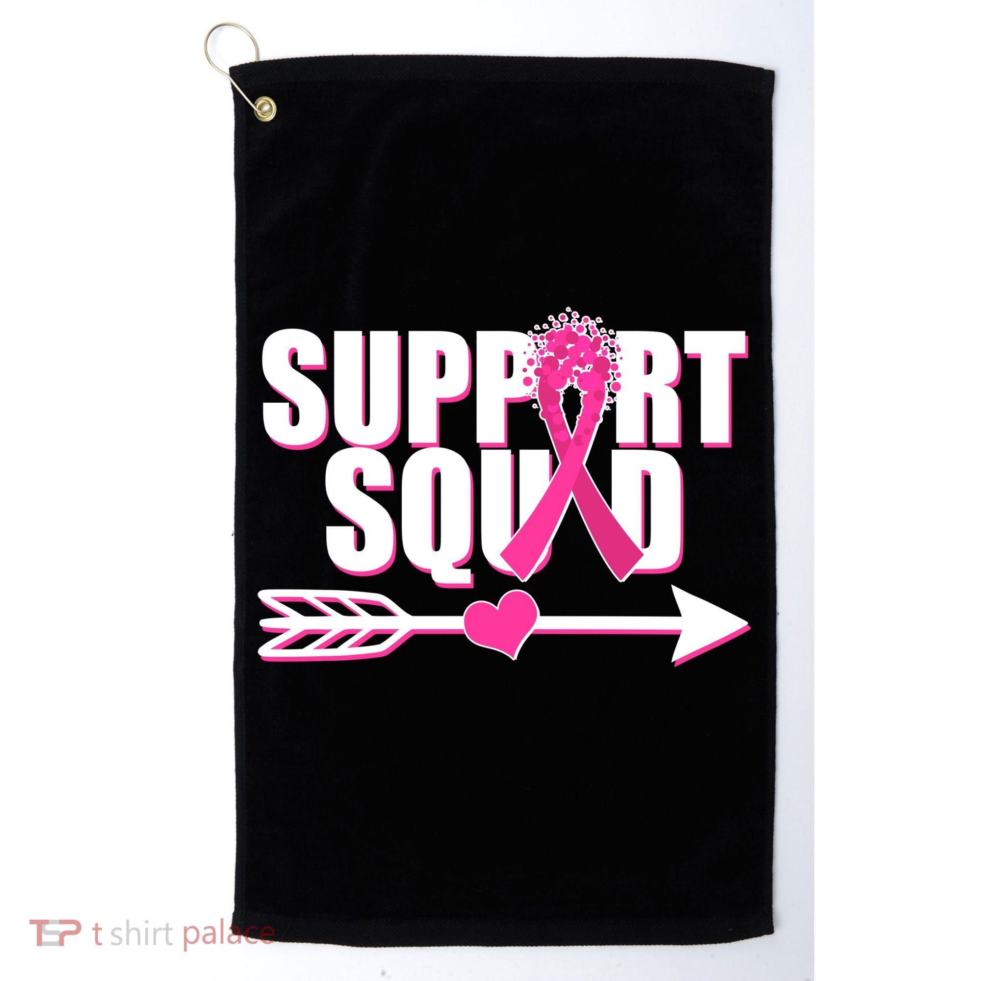 Support Squad Breast Cancer Awareness Pink Ribbon Golf Towel