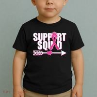 Support Squad Breast Cancer Awareness Pink Ribbon Toddler T-Shirt thumb 2