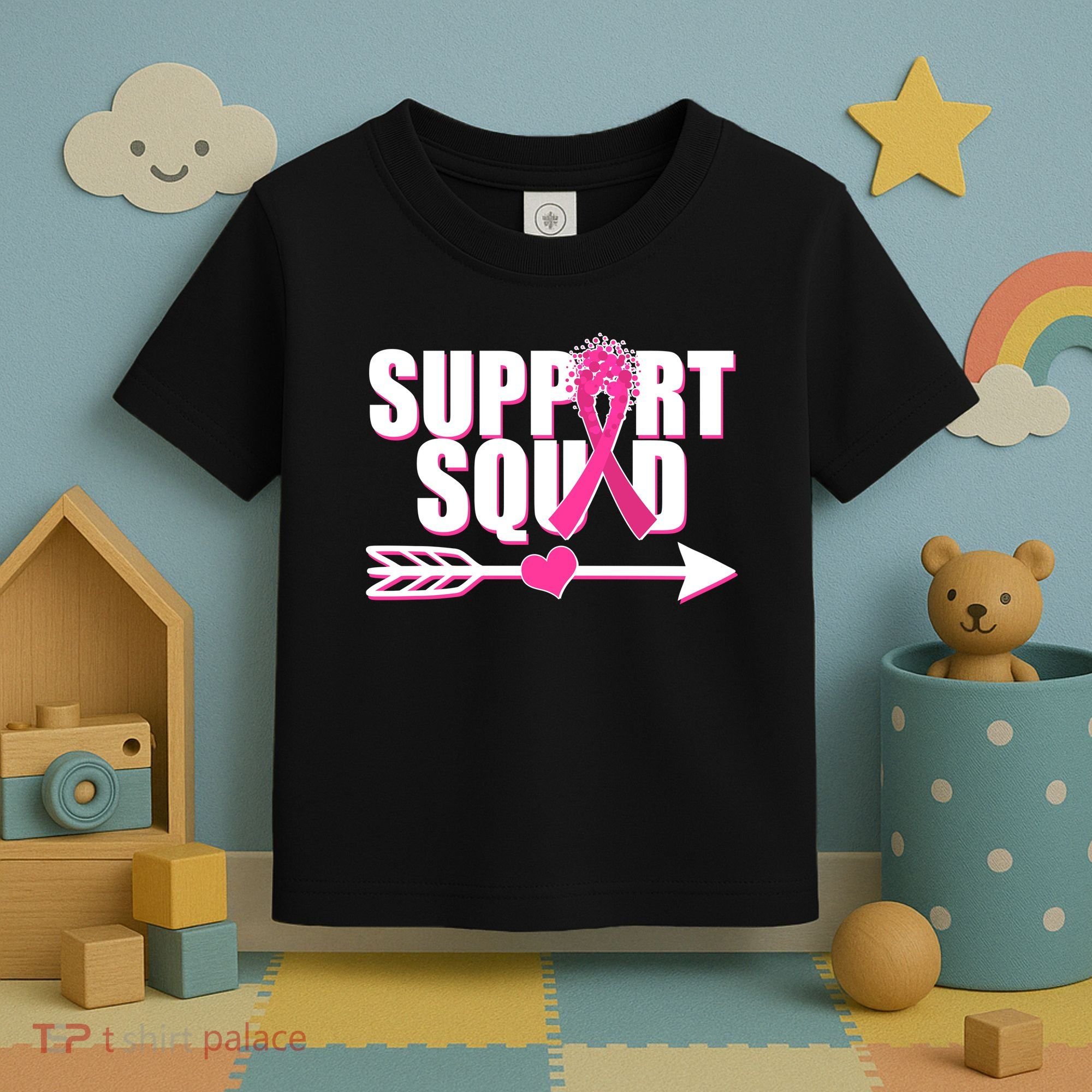 Support Squad Breast Cancer Awareness Pink Ribbon Toddler T-Shirt