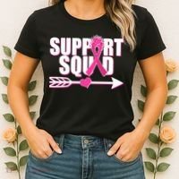 Support Squad Breast Cancer Awareness Pink Ribbon Women's T-Shirt thumb 2