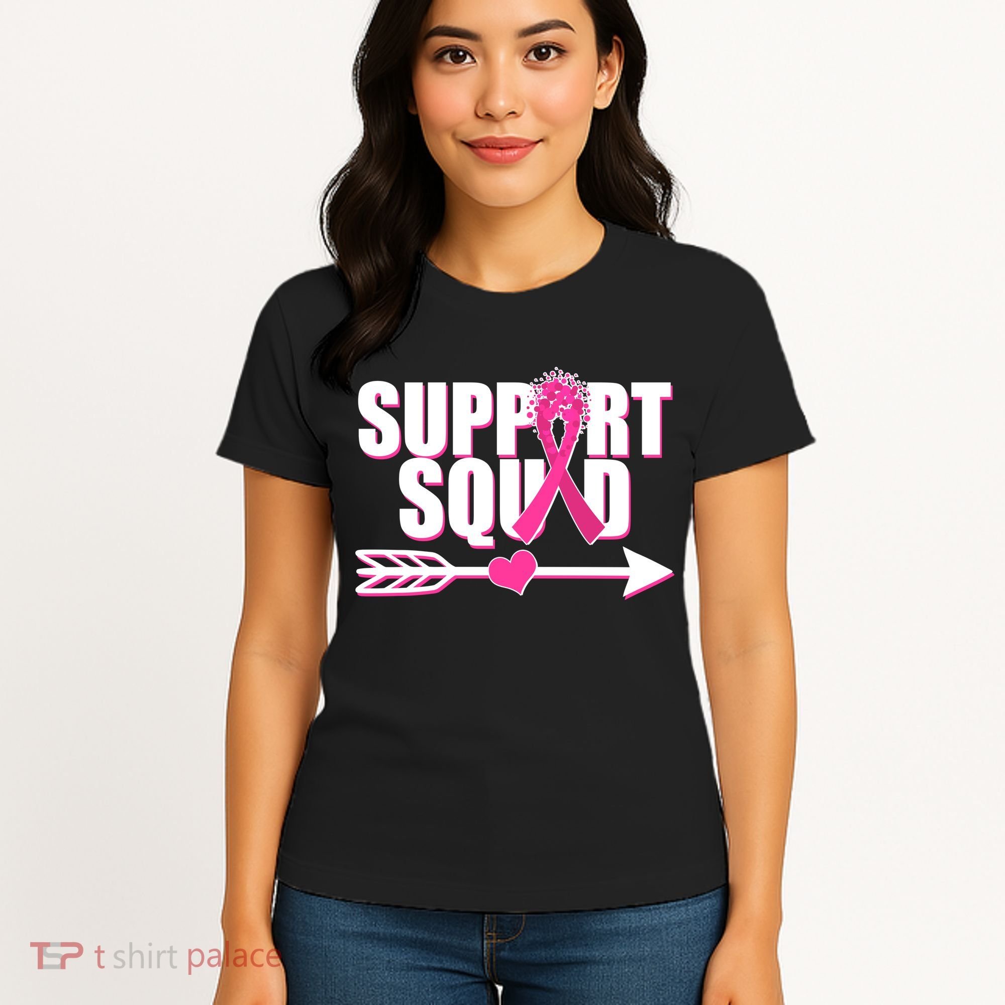 Support Squad Breast Cancer Awareness Pink Ribbon Women's T-Shirt