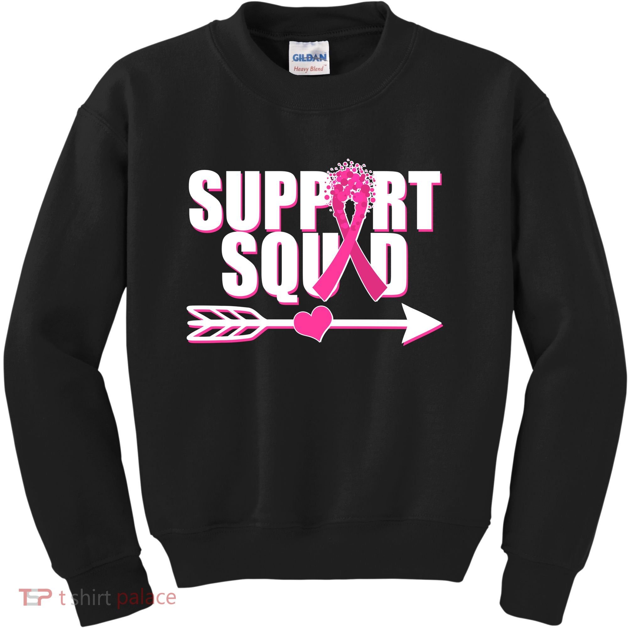 Support Squad Breast Cancer Awareness Pink Ribbon Kids Sweatshirt
