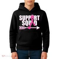 Support Squad Breast Cancer Awareness Pink Ribbon Kids Hoodie thumb 4