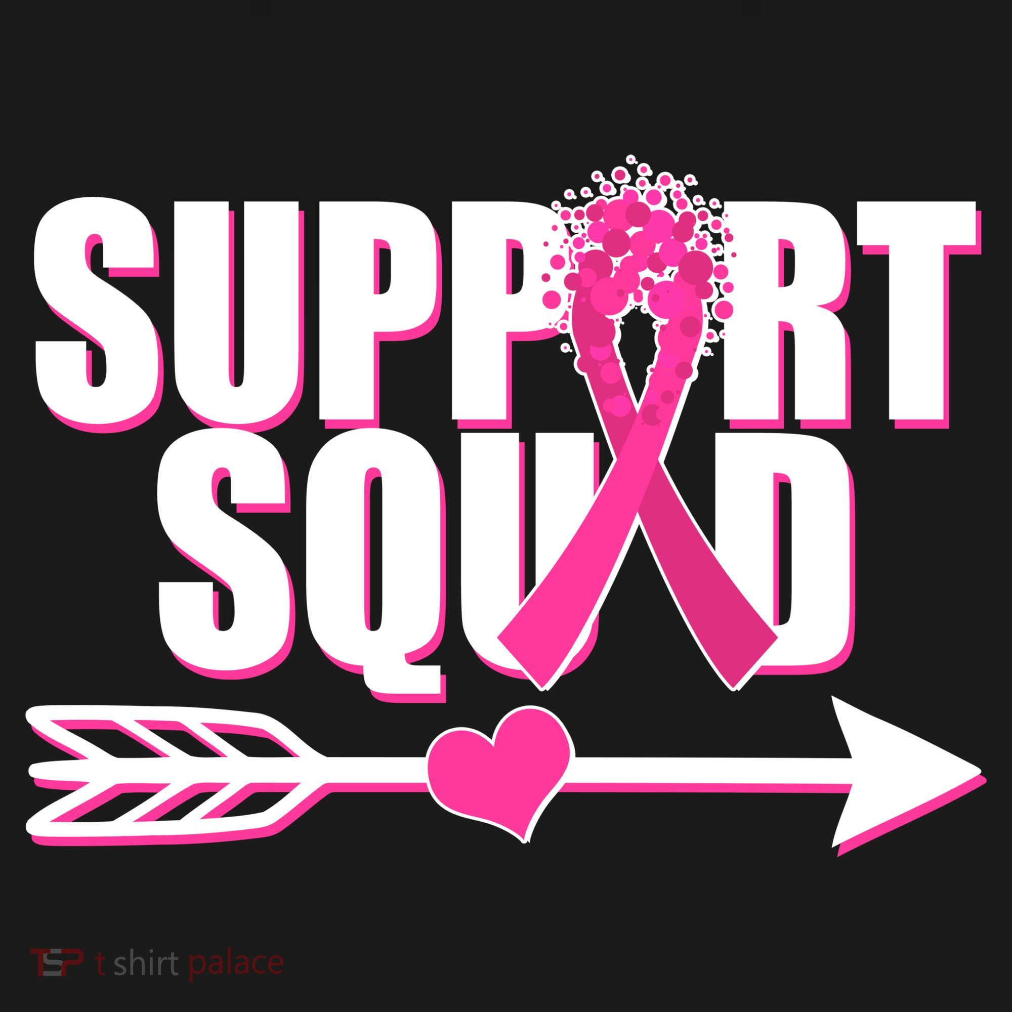 Support Squad Breast Cancer Awareness Pink Ribbon Kids Hoodie