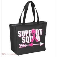Support Squad Breast Cancer Awareness Pink Ribbon Tote Bag thumb 2