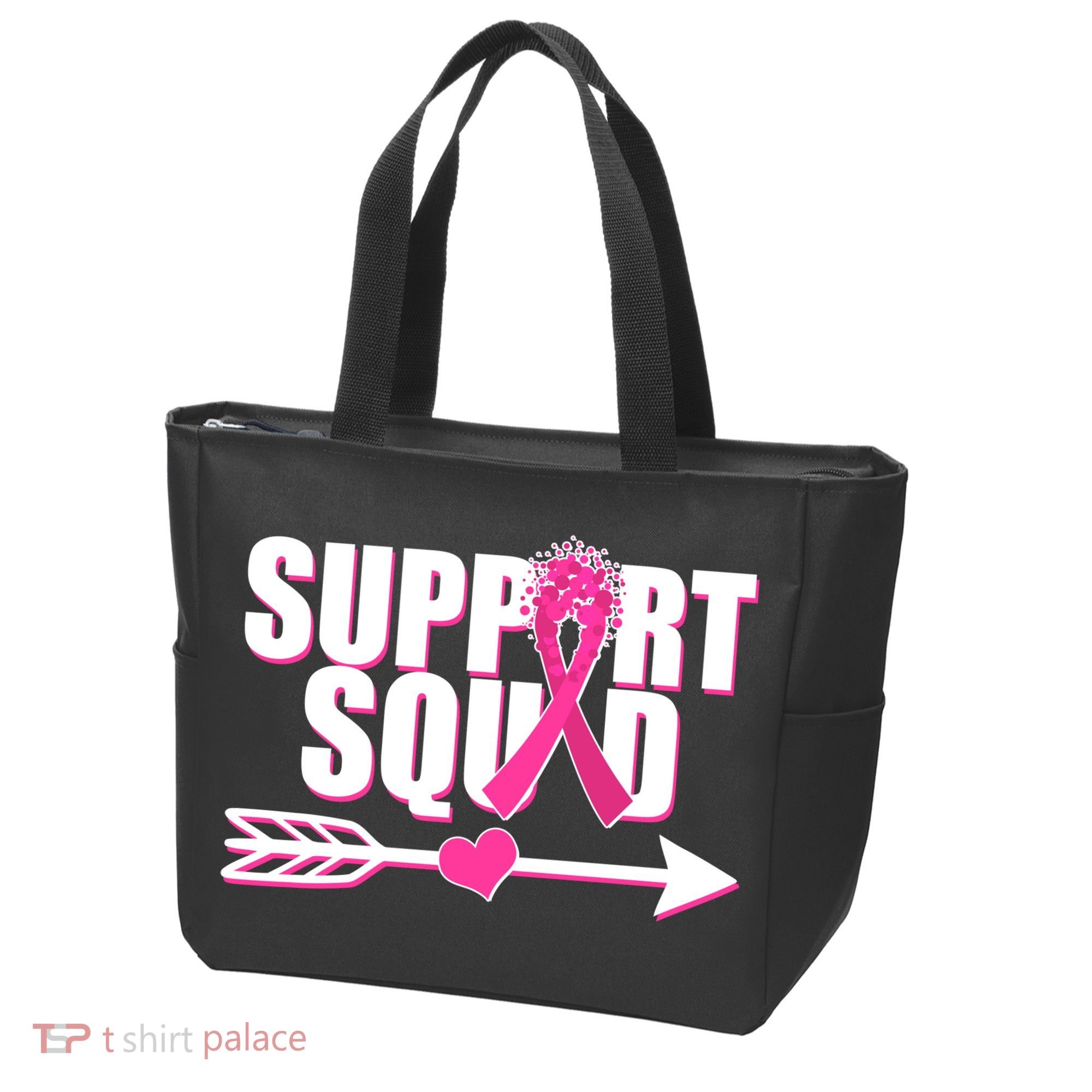 Support Squad Breast Cancer Awareness Pink Ribbon Tote Bag
