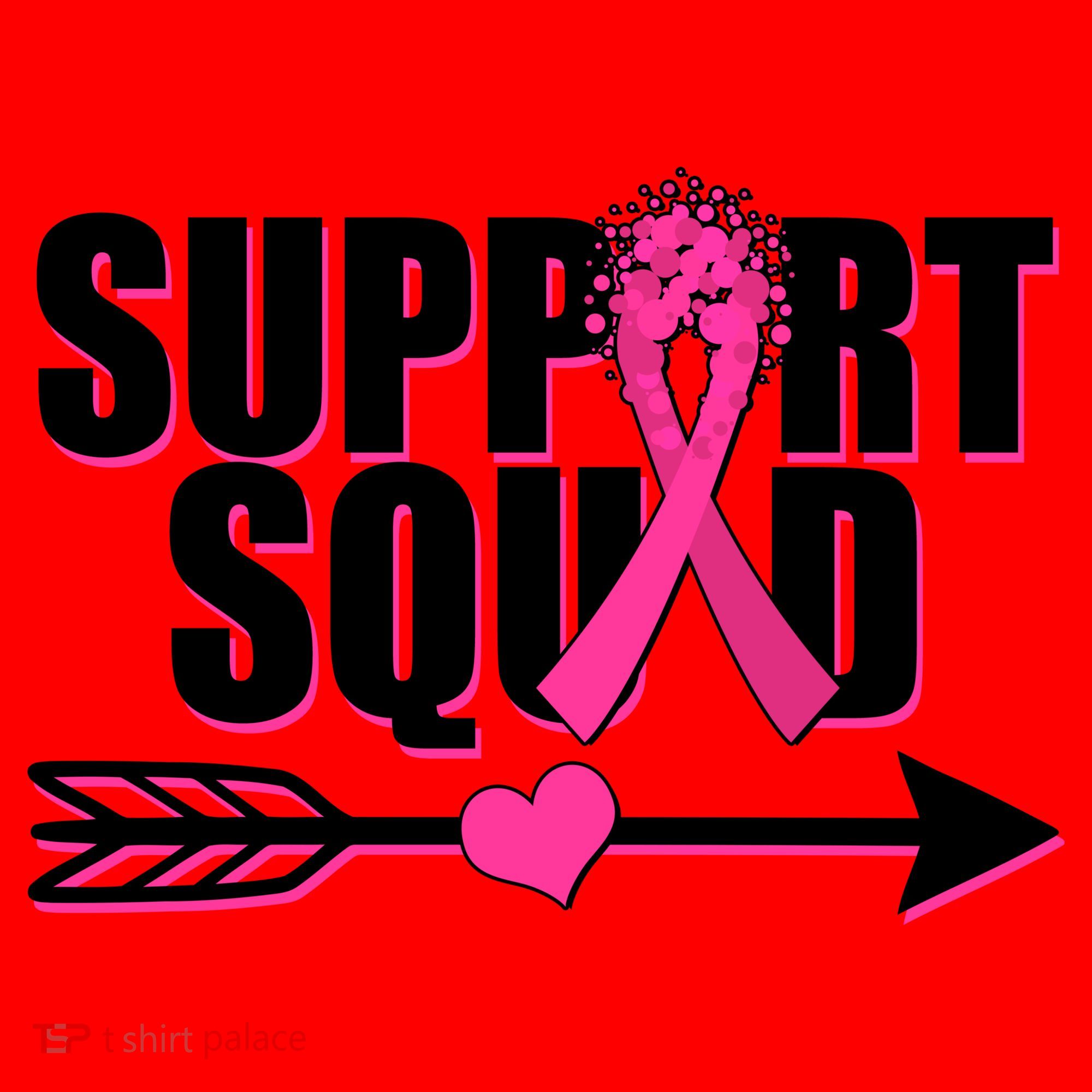 Support Squad Breast Cancer Awareness Pink Ribbon Santa Hat