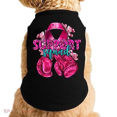 Support Squad Breast Cancer Awareness Boxing Gloves Doggie Tank