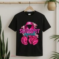 Support Squad Breast Cancer Awareness Boxing Gloves T-Shirt thumb 2