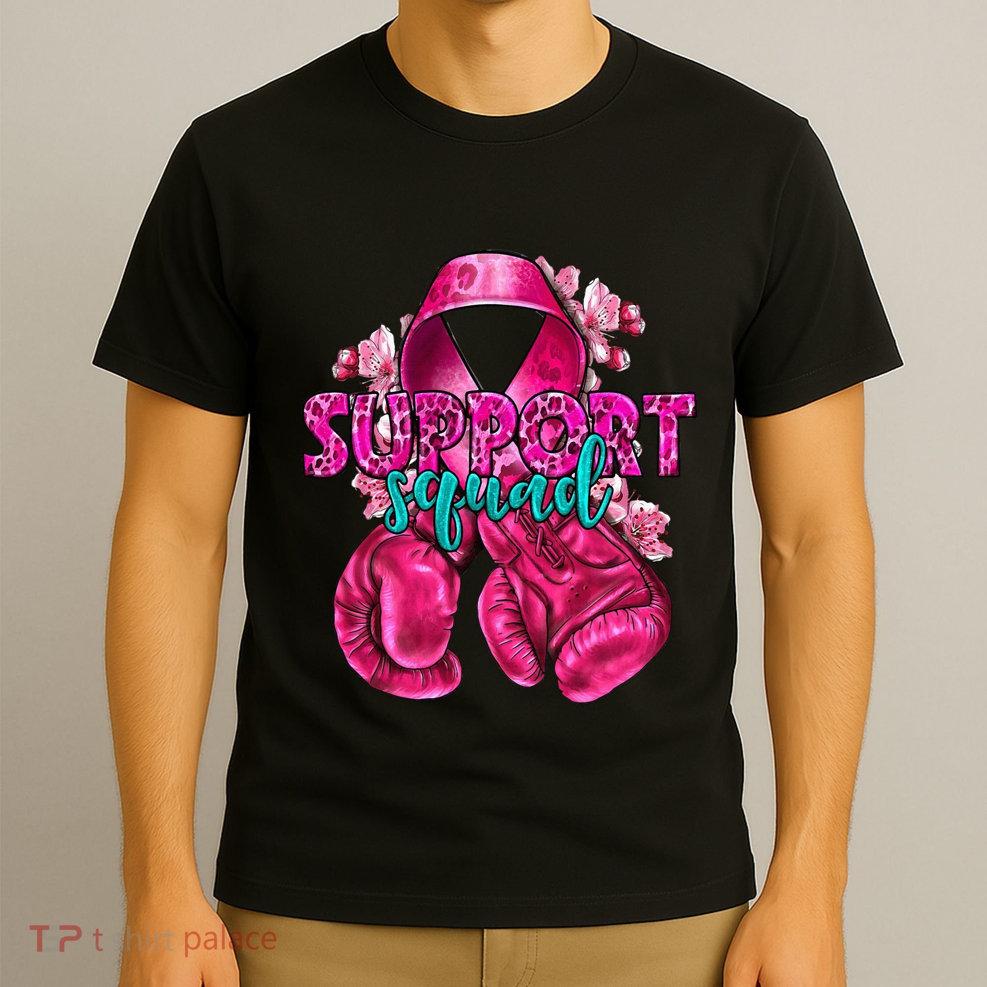 Support Squad Breast Cancer Awareness Boxing Gloves T-Shirt