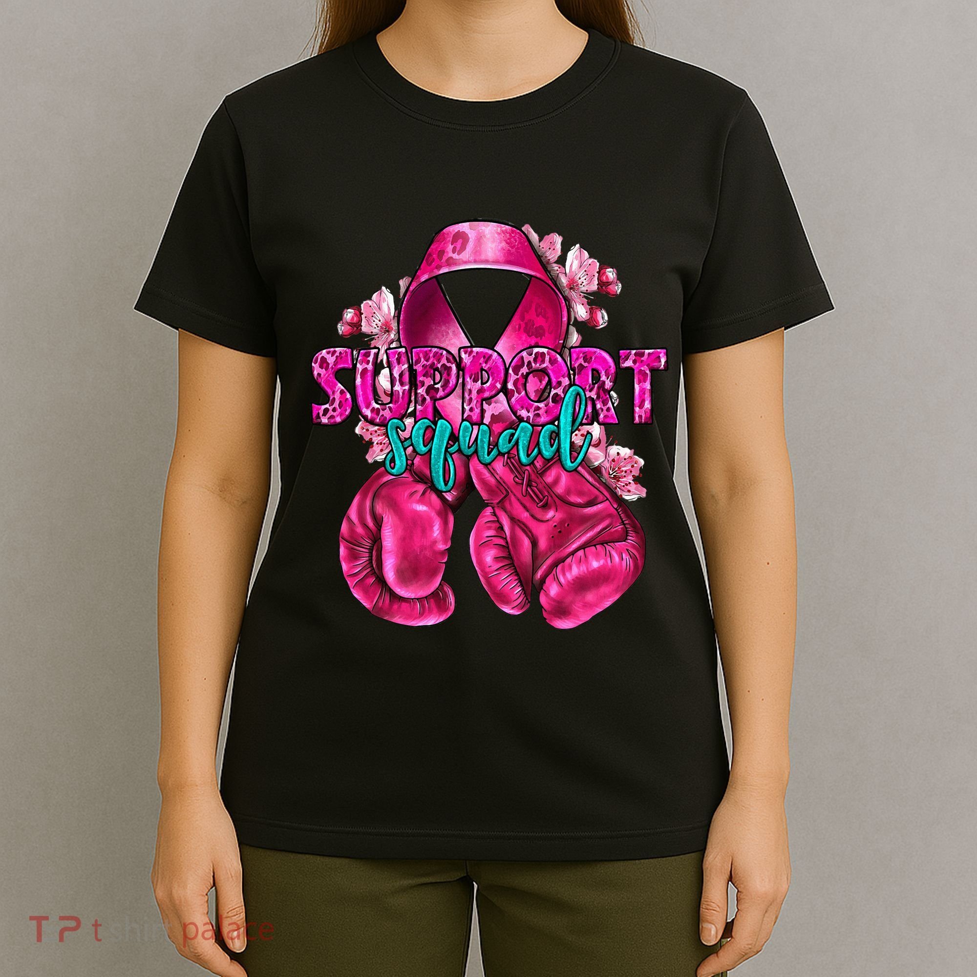 Support Squad Breast Cancer Awareness Boxing Gloves T-Shirt