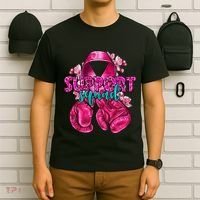 Support Squad Breast Cancer Awareness Boxing Gloves T-Shirt thumb 6