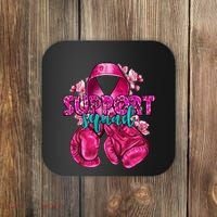Support Squad Breast Cancer Awareness Boxing Gloves Coaster thumb 0