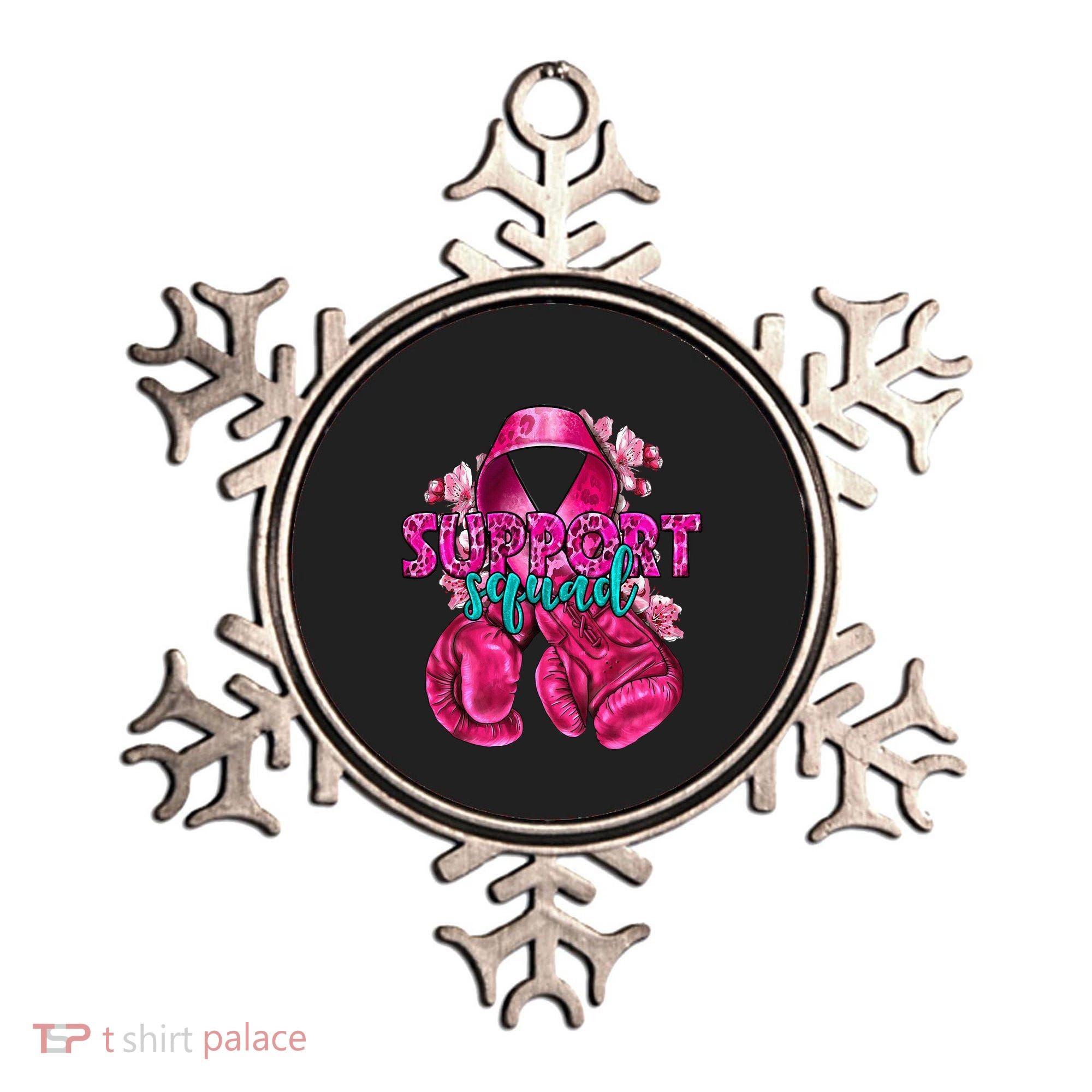 Support Squad Breast Cancer Awareness Boxing Gloves Ornament