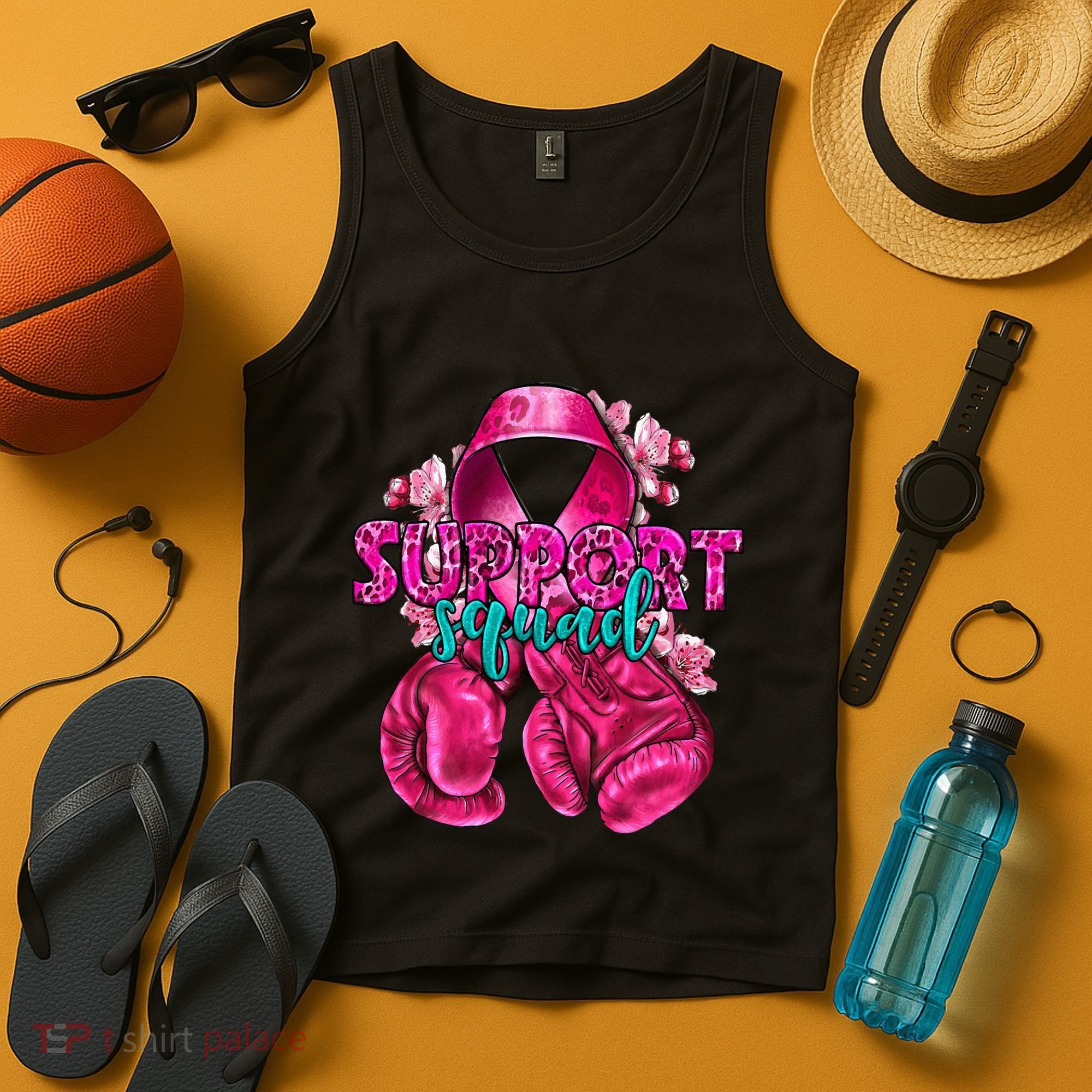 Support Squad Breast Cancer Awareness Boxing Gloves Tank Top