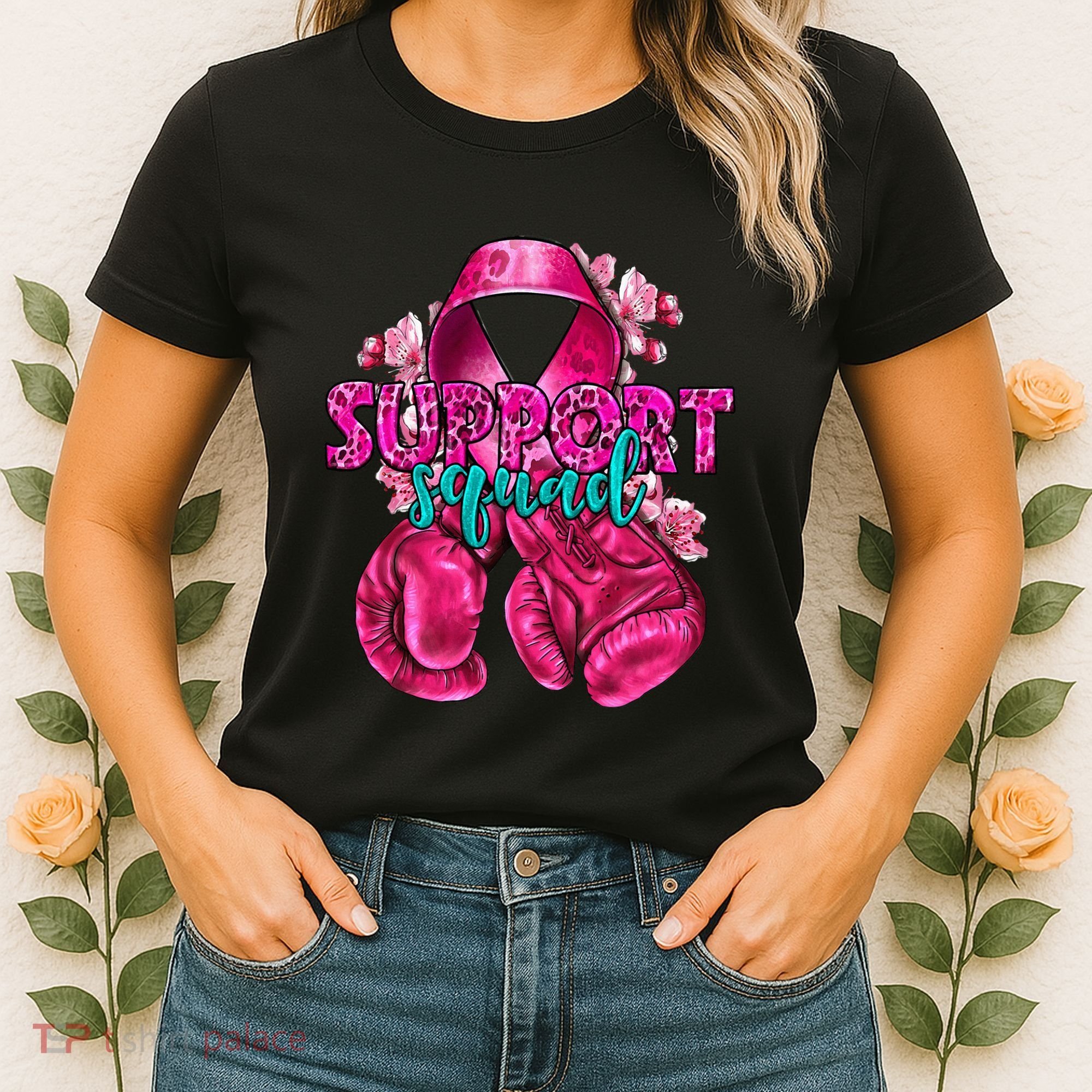 Support Squad Breast Cancer Awareness Boxing Gloves Women's T-Shirt