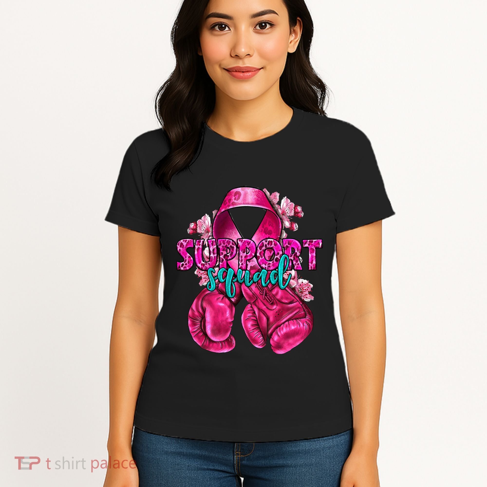 Support Squad Breast Cancer Awareness Boxing Gloves Women's T-Shirt