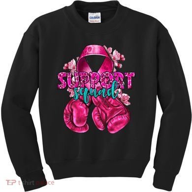 Support Squad Breast Cancer Awareness Boxing Gloves Kids Sweatshirt