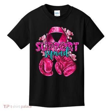 Support Squad Breast Cancer Awareness Boxing Gloves Kids T-Shirt