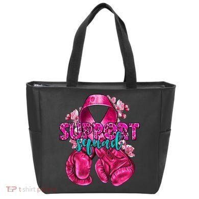 Support Squad Breast Cancer Awareness Boxing Gloves Tote Bag