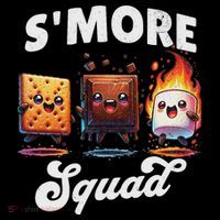 Smore Squad Camping Campfire Chocolate Marshmallow S'mores Stripe Pom Pom Beanie thumb 2