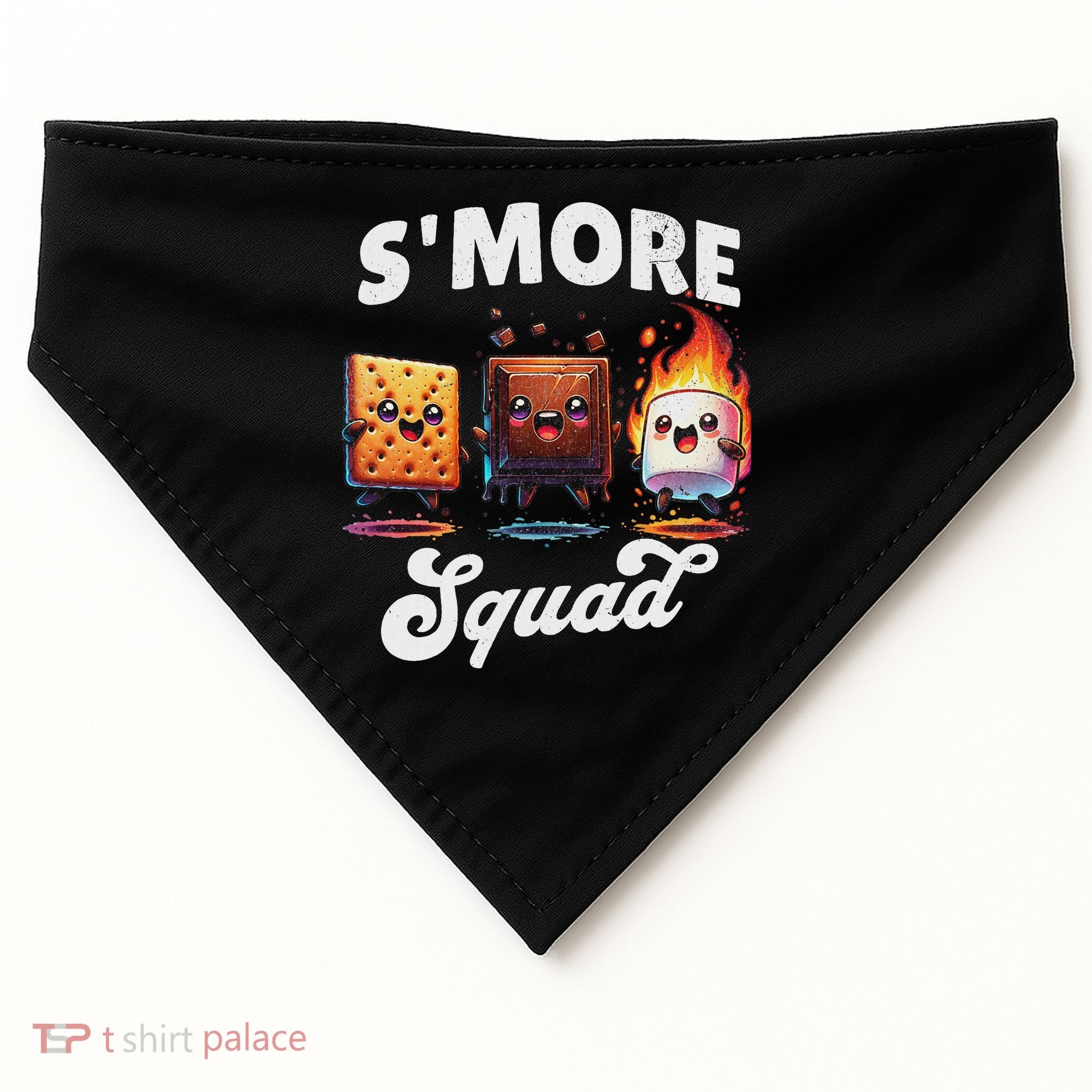 Smore Squad Camping Campfire Chocolate Marshmallow S'mores USA-Made Doggie Bandana