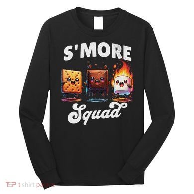 Smore Squad Camping Campfire Chocolate Marshmallow S'mores Long Sleeve Shirt