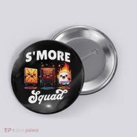 Smore Squad Camping Campfire Chocolate Marshmallow S'mores Button thumb 0