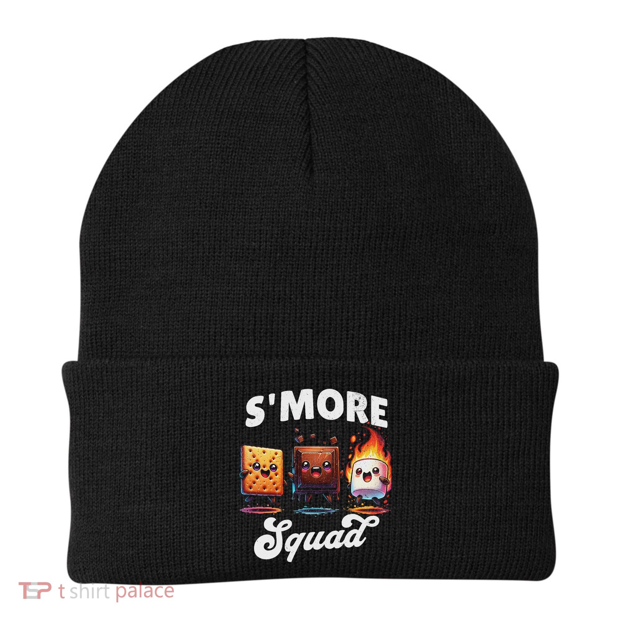 Smore Squad Camping Campfire Chocolate Marshmallow S'mores Beanie