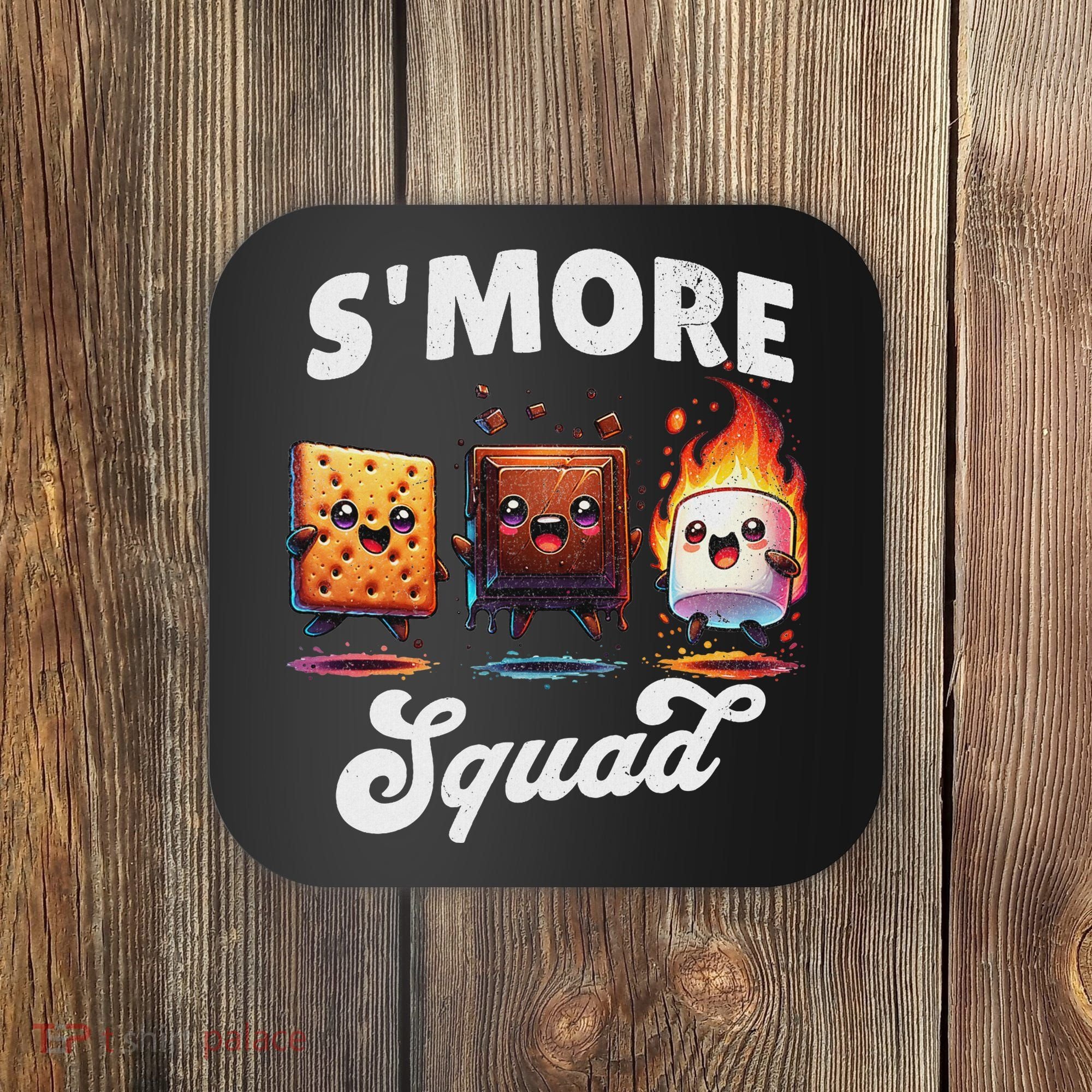 Smore Squad Camping Campfire Chocolate Marshmallow S'mores Coaster