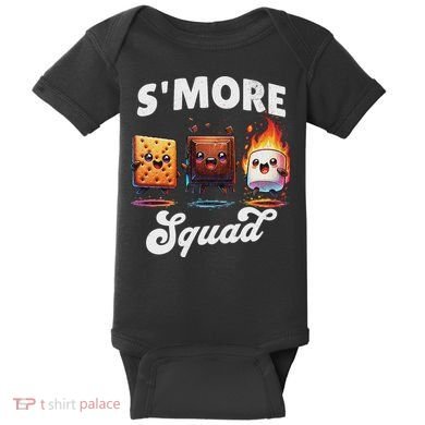 Smore Squad Camping Campfire Chocolate Marshmallow S'mores Baby Bodysuit
