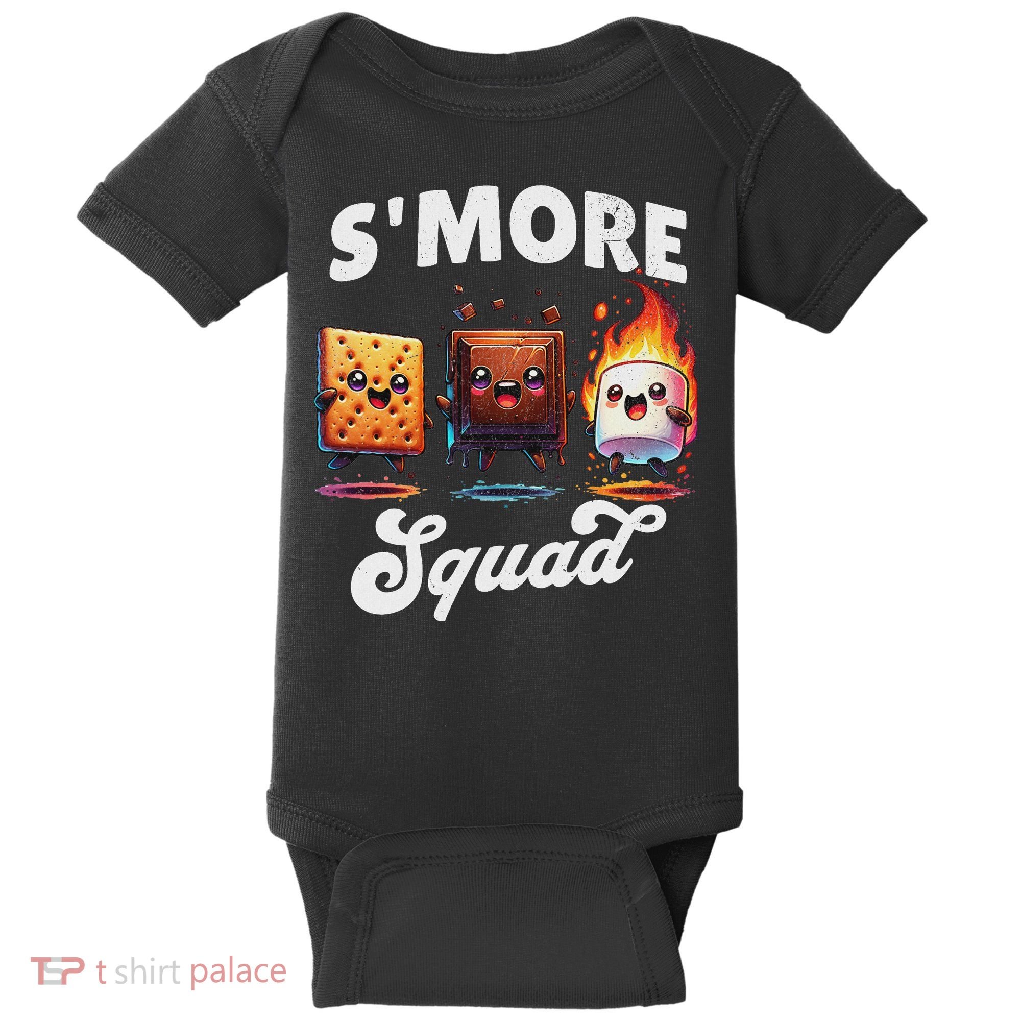 Smore Squad Camping Campfire Chocolate Marshmallow S'mores Baby Bodysuit