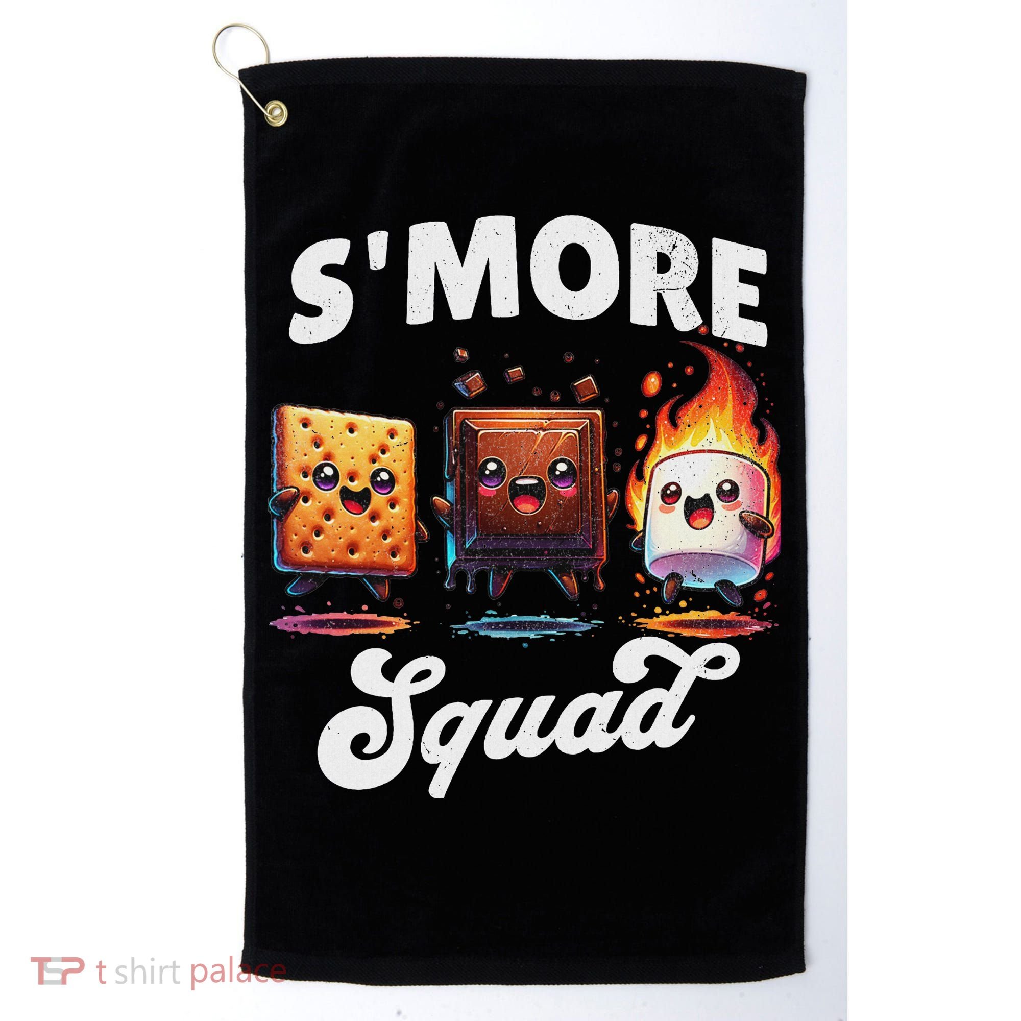 Smore Squad Camping Campfire Chocolate Marshmallow S'mores Golf Towel