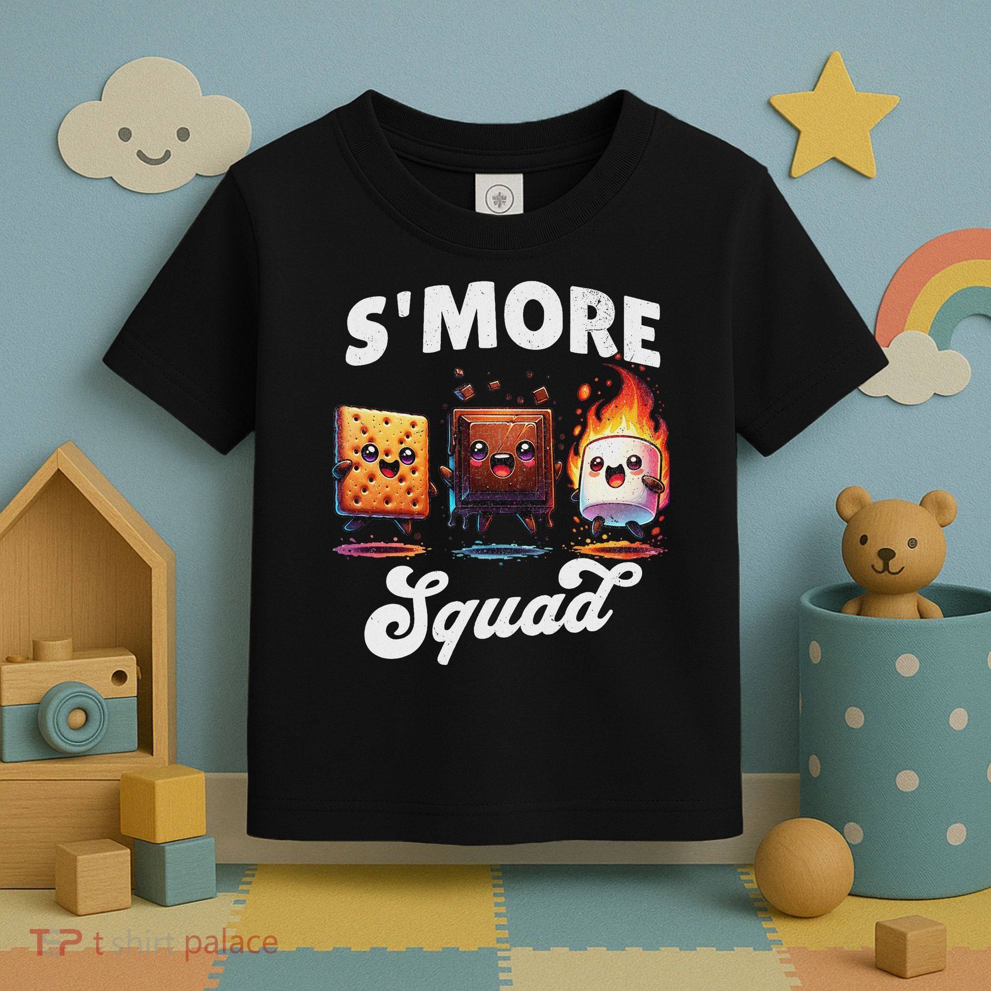 Smore Squad Camping Campfire Chocolate Marshmallow S'mores Toddler T-Shirt
