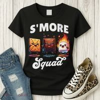 Smore Squad Camping Campfire Chocolate Marshmallow S'mores Women's T-Shirt thumb 3