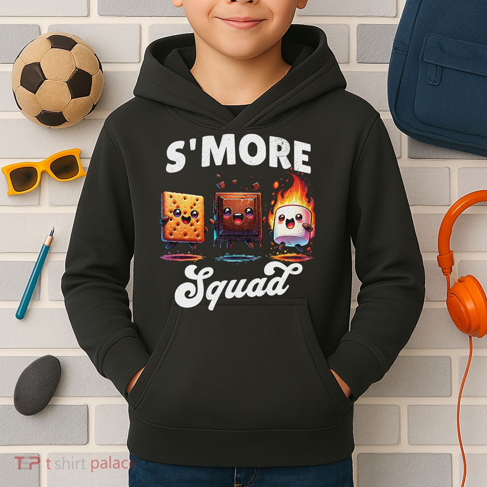 Smore Squad Camping Campfire Chocolate Marshmallow S'mores Kids Hoodie