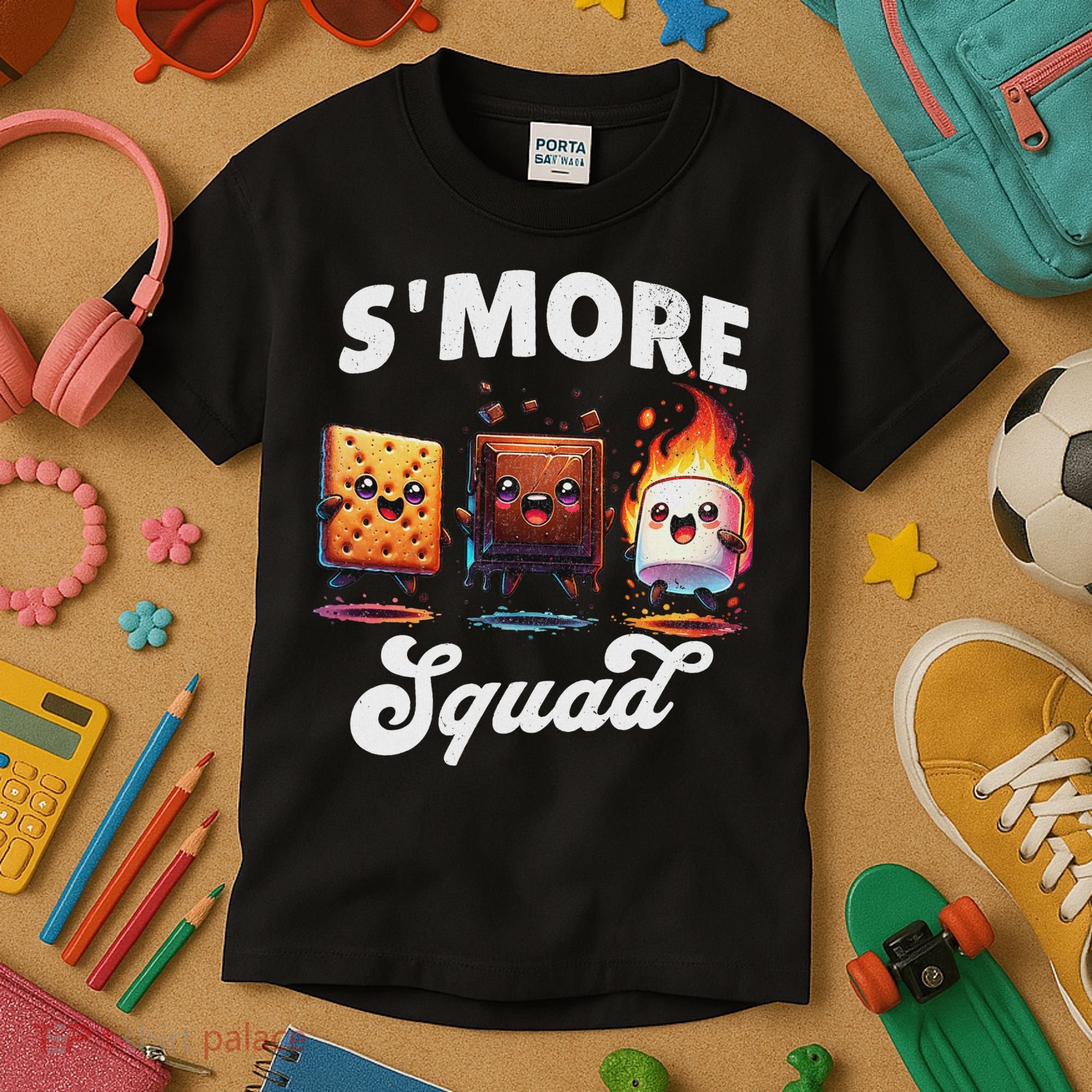 Smore Squad Camping Campfire Chocolate Marshmallow S'mores Kids T-Shirt