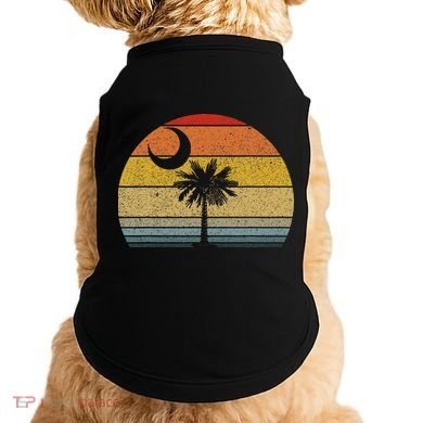 Sunset South Carolina Flag Palmetto Tree Crescent Moon Doggie Tank