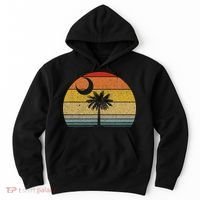 Sunset South Carolina Flag Palmetto Tree Crescent Moon Hoodie thumb 0
