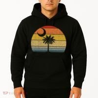 Sunset South Carolina Flag Palmetto Tree Crescent Moon Hoodie thumb 2