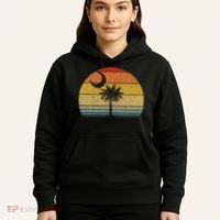 Sunset South Carolina Flag Palmetto Tree Crescent Moon Hoodie thumb 5